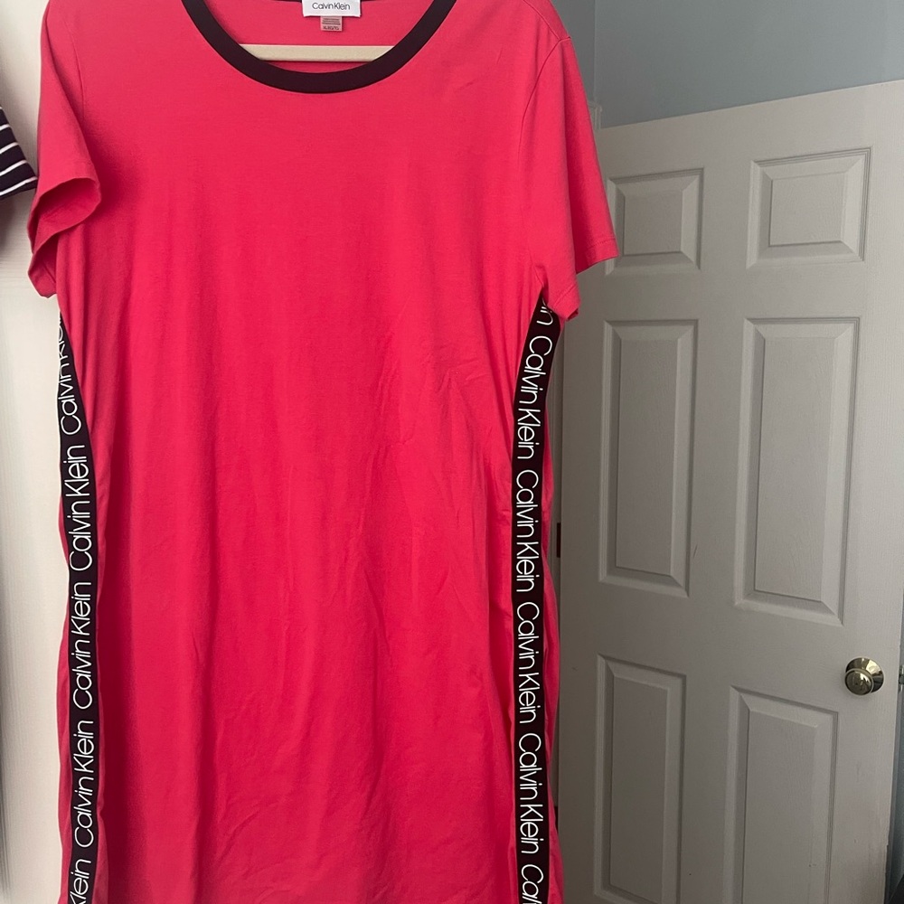 Calvin Klein Vibrant Pink Top with Black Trim